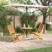 vidaXL Fällbart bistroset Hopfällbar 3 pcs Brun massivt akacia