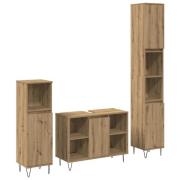 vidaXL Möbelset för badrummet 3 pcs Artisan Ek 30 x 30 x 180 cm
