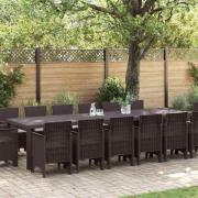 vidaXL Trädgårdsmöbelset 15 pcs Brun Polt rotting