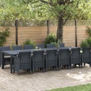 vidaXL Trädgårdsmöbelset 13 pcs Antracit Polt rotting