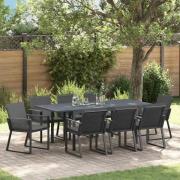 vidaXL Trädgårdsmöbelset 9 pcs Svart Poly rattan