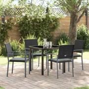 vidaXL Trädgårdsmöbelset 5 pcs Svart Poly rattan