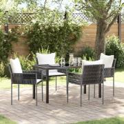 vidaXL Trädgårdsmöbelset 5 pcs Brun Poly rattan