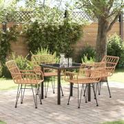 vidaXL Trädgårdsmöbelset 5 pcs Brun Poly rattan