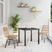 vidaXL Trädgårdsmöbelset 3 pcs Brun Poly rattan