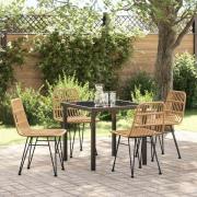 vidaXL Trädgårdsmöbelset 5 pcs Brun Poly rattan