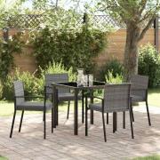 vidaXL Trädgårdsmöbelset 5 pcs Grå Poly rattan
