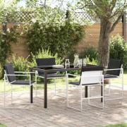 vidaXL Trädgårdsmöbelset 5 pcs Vit 140 x 70 x 73 cm Textilene och stål
