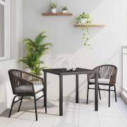 vidaXL Trädgårdsmöbelset 3 pcs Brun Poly rattan