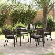vidaXL Trädgårdsmöbelset 5 pcs Brun Poly rattan