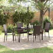 vidaXL Trädgårdsmöbelset 5 pcs Brun Poly rattan