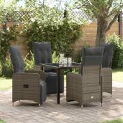vidaXL Trädgårdsmöbelset med kudde 5 pcs Beige Poly rattan