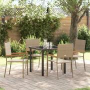 vidaXL Trädgårdsmöbelset 5 pcs Beige Poly rattan