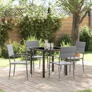 vidaXL Trädgårdsmöbelset 5 pcs Grå Poly rattan