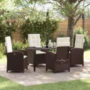 vidaXL Trädgårdsmöbelset 5 pcs Brun konstrotting