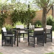 vidaXL Trädgårdsmöbelset 5 pcs Svart Poly rattan