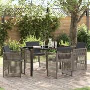vidaXL Trädgårdsmöbelset 5 pcs Grå Poly rattan