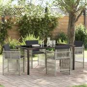 vidaXL Trädgårdsmöbelset 5 pcs Ljusgrå Poly rattan