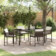 vidaXL Trädgårdsmöbelset 5 pcs Brun konstrotting