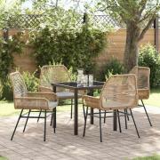 vidaXL Trädgårdsmöbelset 5 pcs Brun konstrotting