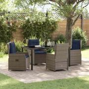 vidaXL Trädgårdsmöbelset 5 pcs Grå Poly rattan