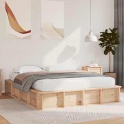 vidaXL Sängram Brun 160 x 200 cm Massiv furu