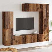 vidaXL TV-bänkset 7 pcs Gammalt trä 80 x 30 x 30 cm Konstruerat trä