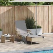 vidaXL Solsäng Reclining med kudde Beige 157 x 55 x 92cm konstrotting