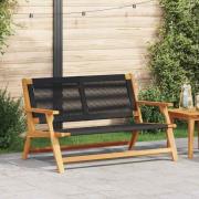 vidaXL Trädgårdsmöbler Svart 78 x 122 x 73 cm Massivt akaciaträ