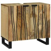 vidaXL Tvättställsskåp Brun och svart 62 x 33 x 58 cm Massivt Mangoträ