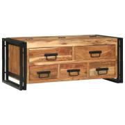 vidaXL Kaffeebord med låda Brun 90 x 50 x 38 cm massivt akacia