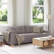 vidaXL 3-Sits soffa med kudde Taupe tyg