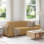 vidaXL 3-Sits soffa med kudde Brun Sammet