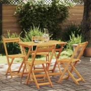 vidaXL Bistroset 5 pcs Brun massivt akacia