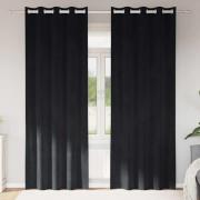 vidaXL Gardiner med gardiner 2 pcs Svart 140 x 245 cm Sammet