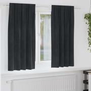 vidaXL Mörkläggningsgardiner 2 pcs Svart 140 x 175 cm Sammet
