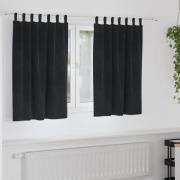 vidaXL Gardiner med gardiner 2 pcs Svart 140 x 140 cm Sammet