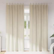vidaXL Gardiner med gardiner 2 pcs Kräm 140 x 225 cm Sammet