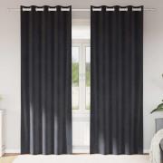 vidaXL Gardiner med gardiner 2 pcs Mörkgrå 140 x 225 cm Sammet