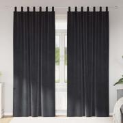 vidaXL Gardiner med gardiner 2 pcs Mörkgrå 140 x 225 cm Sammet