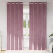 vidaXL Gardiner med gardiner 2 pcs Mörk rosa 140 x 260 cm Sammet
