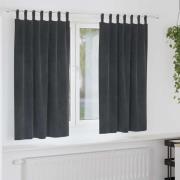 vidaXL Mörkläggningsgardiner 2 pcs Ljusgrå 140 x 175 cm Sammet
