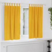 vidaXL Gardiner med gardiner 2 pcs Senapsgul 140 x 175 cm Sammet