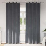 vidaXL Gardiner med gardiner 2 pcs Ljusgrå 140 x 245 cm Sammet