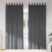 vidaXL Gardiner med gardiner 2 pcs Ljusgrå 140 x 260 cm Sammet
