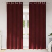 vidaXL Gardiner med gardiner 2 pcs Vinröd 140 x 260 cm Sammet