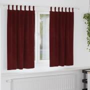 vidaXL Gardiner med gardiner 2 pcs Vinröd 140 x 175 cm Sammet