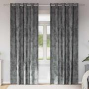 vidaXL Gardiner med gardiner 2 pcs Grå 225 x 140 cm Sammet