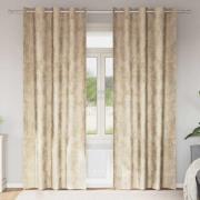 vidaXL Gardiner med gardiner 2 pcs Kräm 225 x 140 cm Sammet