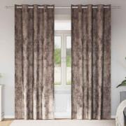 vidaXL Gardiner med gardiner 2 pcs Cappuccino 225 x 140 cm Sammet